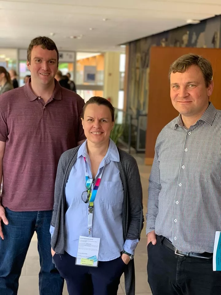 W wyjeżdzie uczestniczyła Joanna Miłosz-Bartczak z Centrum Językowego PŁ, na zdj. z Frankiem Ulrichem Rückertem i Danielem Lehser-Pfeffermannem