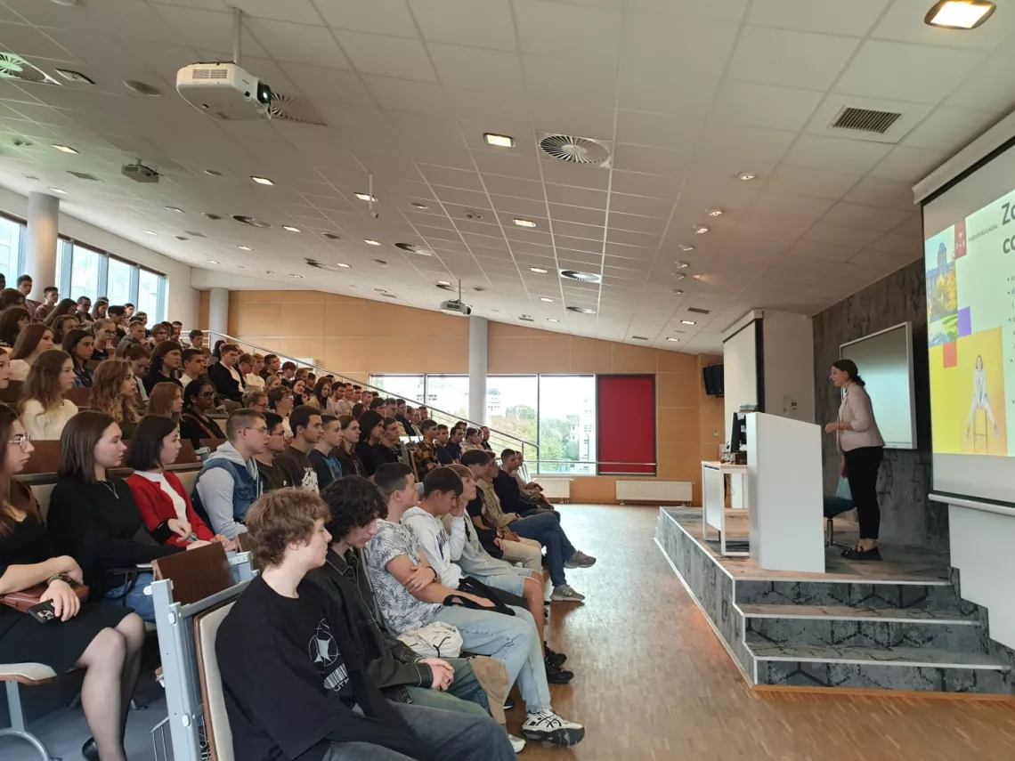 W czasie spotkania w auli